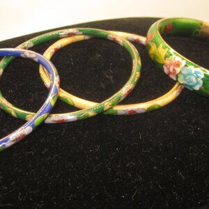Vintage Cloisonne Bracelet Set